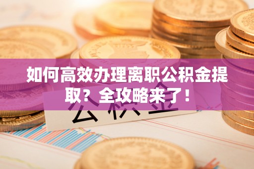 大冶如何高效办理离职公积金提取？全攻略来了！