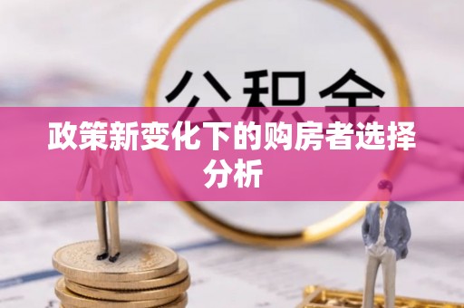 大冶政策新变化下的购房者选择分析