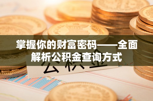 大冶掌握你的财富密码——全面解析公积金查询方式