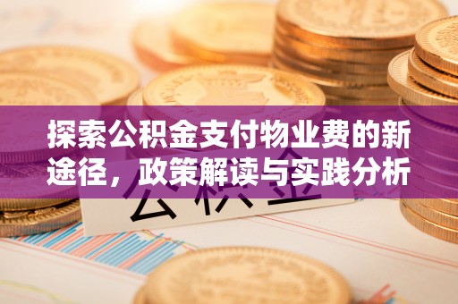 大冶探索公积金支付物业费的新途径，政策解读与实践分析