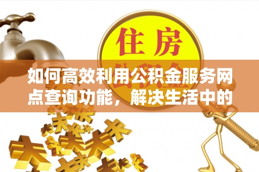大冶如何高效利用公积金服务网点查询功能，解决生活中的资金难题