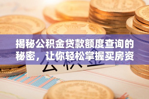 大冶揭秘公积金贷款额度查询的秘密，让你轻松掌握买房资金规划