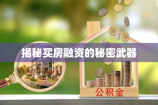 大冶揭秘买房融资的秘密武器