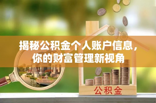 大冶揭秘公积金个人账户信息，你的财富管理新视角