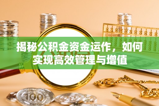 大冶揭秘公积金资金运作，如何实现高效管理与增值