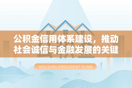 大冶公积金信用体系建设，推动社会诚信与金融发展的关键桥梁